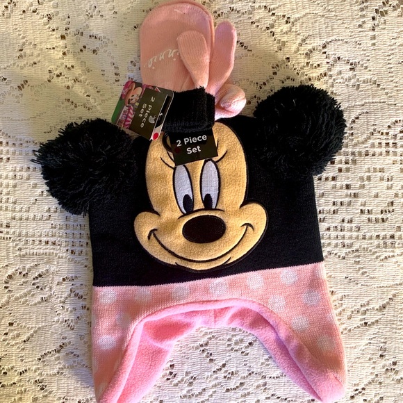 NWT, Disney Minnie Mouse Hat and Gloves Set - Picture 2 of 9